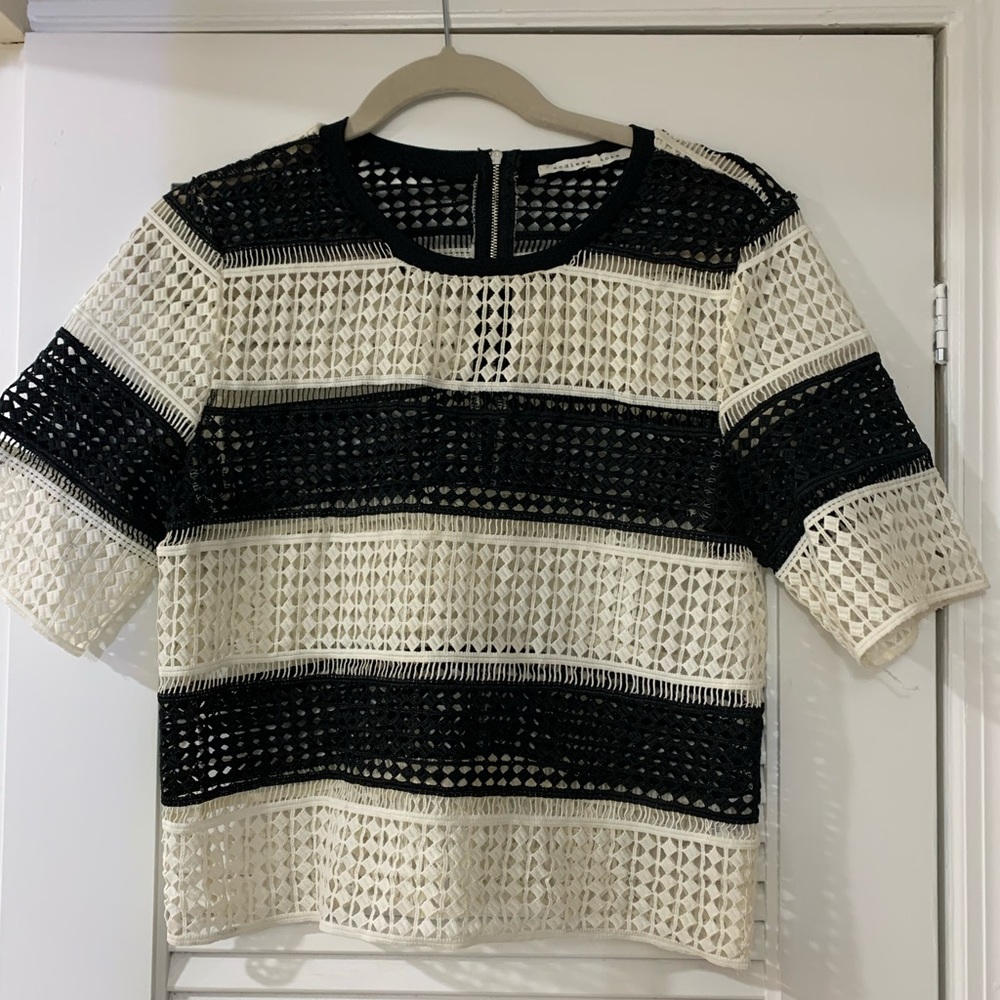 Black and White Crop Top
